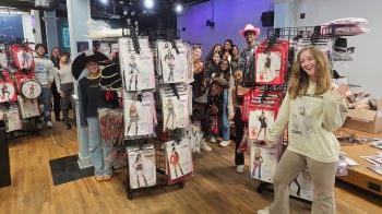 UNC-Chapel Hill business students in a pop-up Halloween shop they opened.